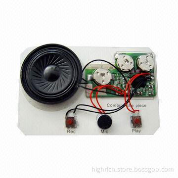 Voice Module with Recordable IC and Battery, Suitable for Postcards or Calendars